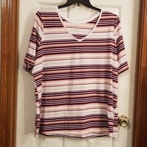 Lane Bryant striped SS tee. Sz 22/24.